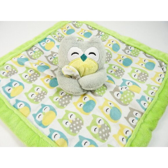 Carter's Owl Lovey Baby Security Blanket Green Yellow Unisex - Picture 7 of 9